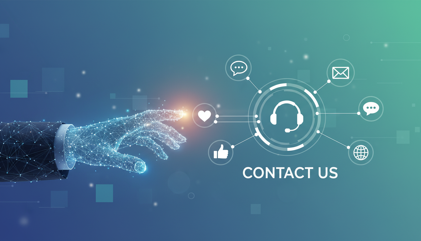 Contact us concept - customer reaching out for support